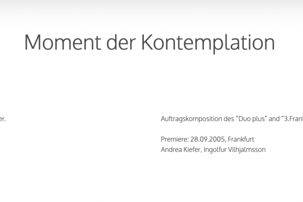 Moment der Kontemplation